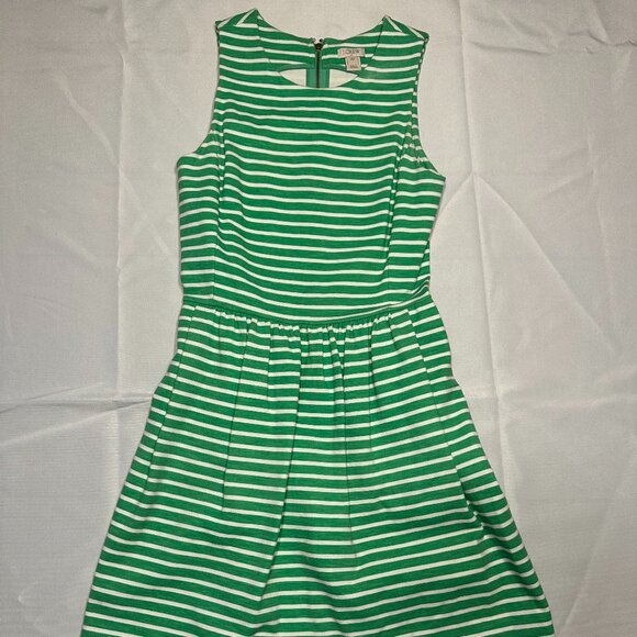 Green and White Striped J. Crew 'Daybreak' Dress - Picture 1 of 3